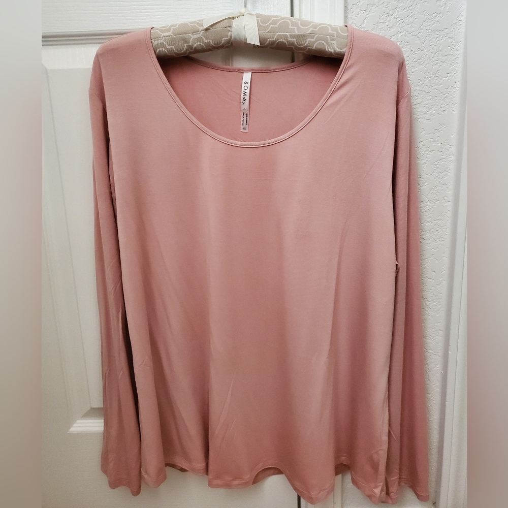 Soma Cool NWOT Nights Long Sleeved Pajama Shirt XL Dusty Pink